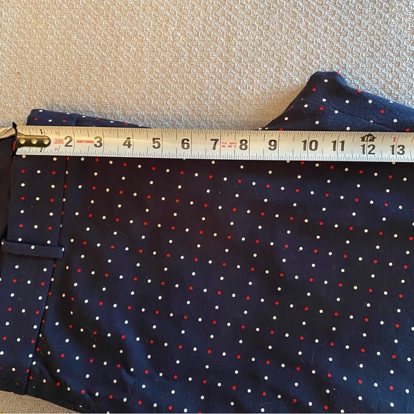 J. Crew Winnie Pant, navy with red and white polka dots EUC - Picture 6 of 13